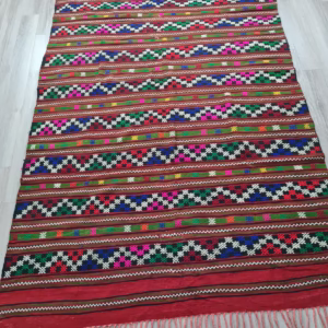 Handmade Vintage Turkish Kilim Rug – 5.7x10 ft, 1970s Anatolian Wool Afghan Europe Bazar