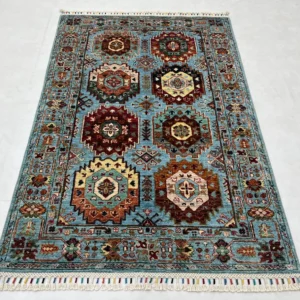 Handmade Afghan ERSARI Wool Rug 3x5 Ft – Traditional Veg Dyed Tribal Carpet – Soft Durable Wool Area Rug – Authentic Afghan Weaving