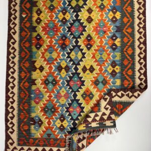 Handwoven Multicolor Afghan Kilim Rug – Vintage Anatolian Wool | Nomad Glow Collection