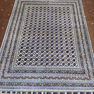 Handmade Qazaq Rug – White Wool Carpet (8 x 5 ft)