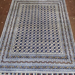 Handmade  Qazaq Rug – White Wool Carpet (8 x 5 ft)